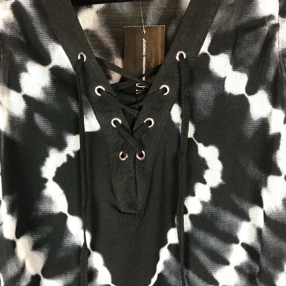 INC Lace Up Diamond Tie Dye Tank Top NWT - Picture 7 of 10